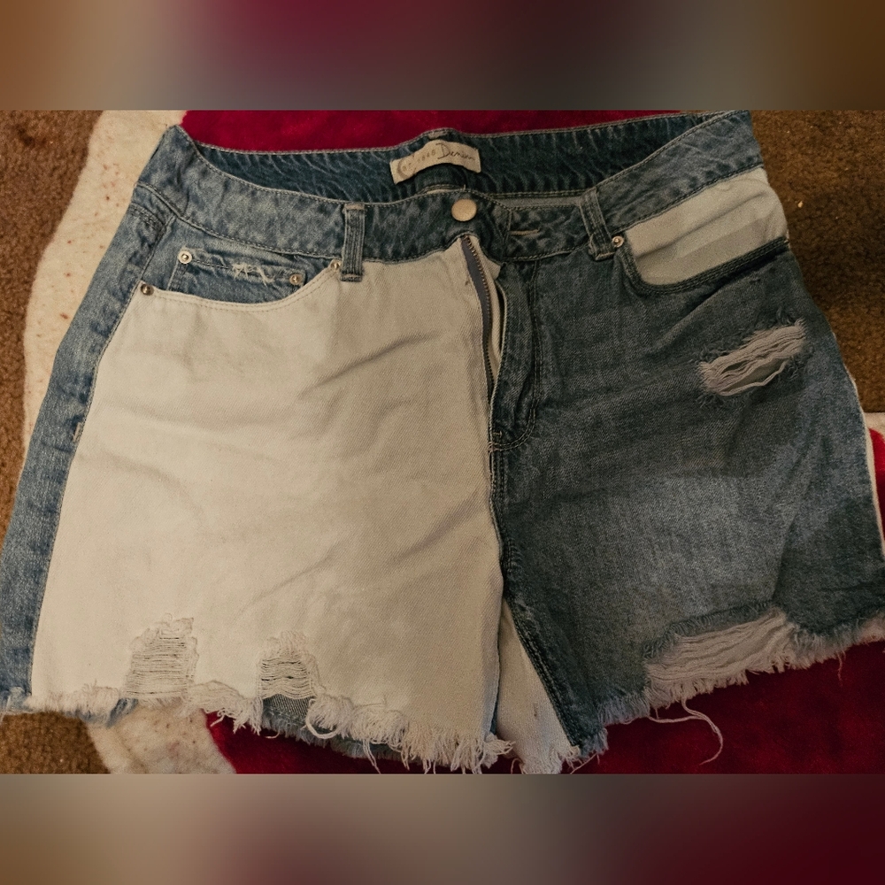Cato Light Blue Frayed Jean Shorts